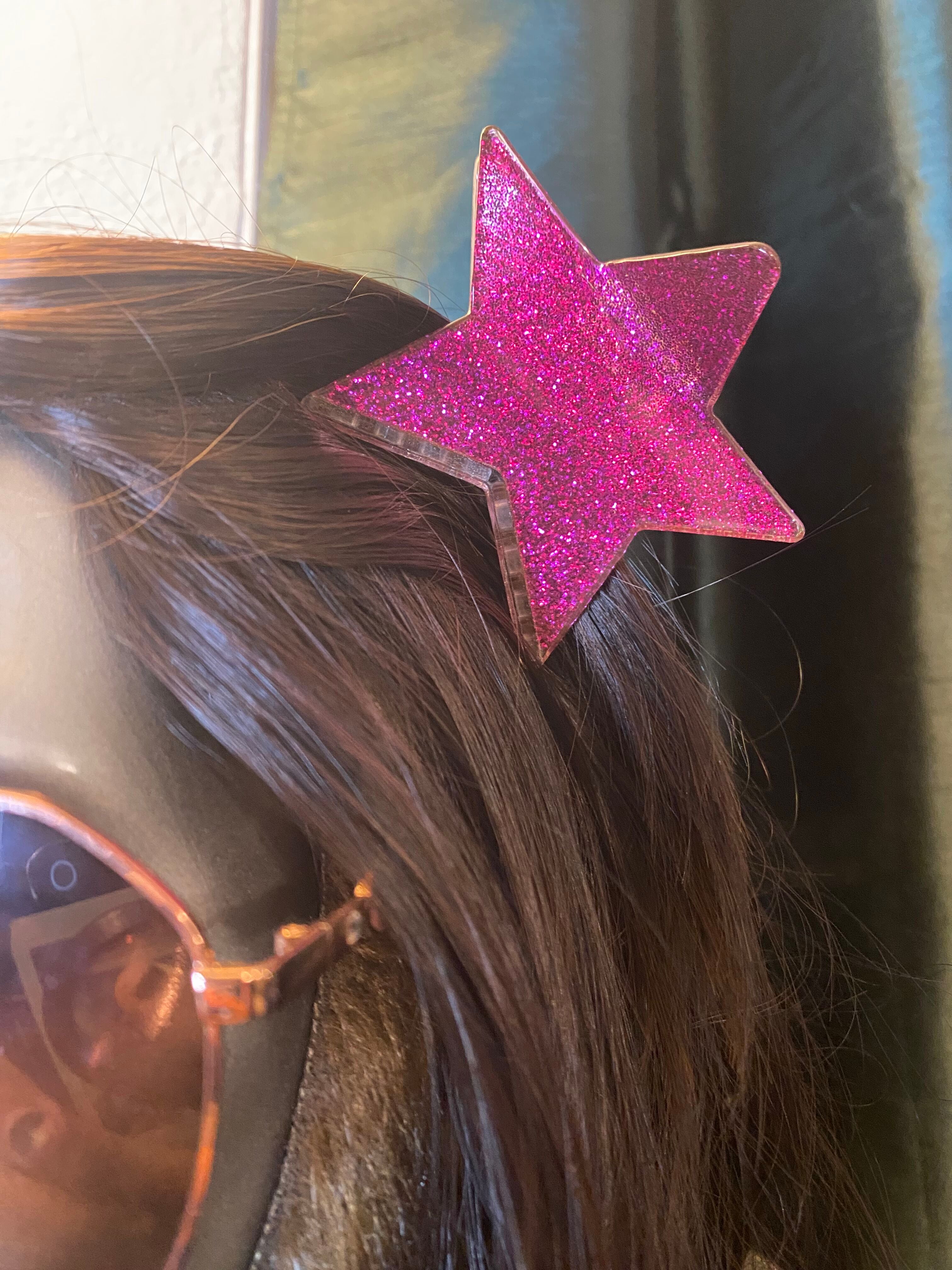 GLAM METAL STAR HAIR CLIPS