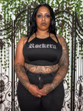 ROCKERA BACKLESS CROPPED HALTER TOP