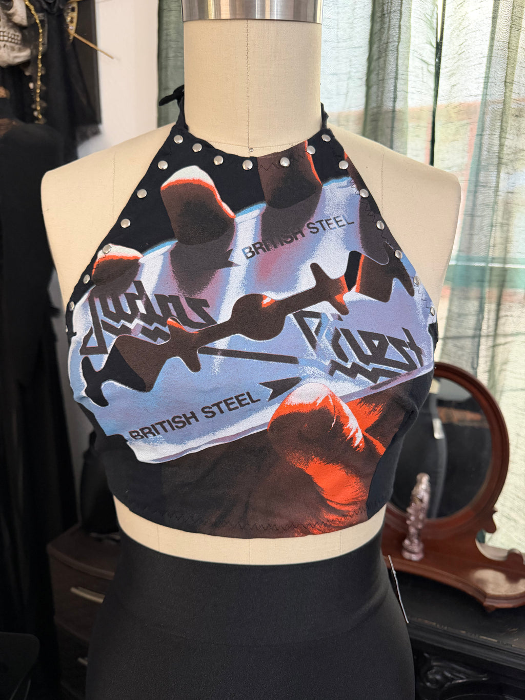 Judas Priest British Steel Halter Backless Crop Top - LAST ONE!!