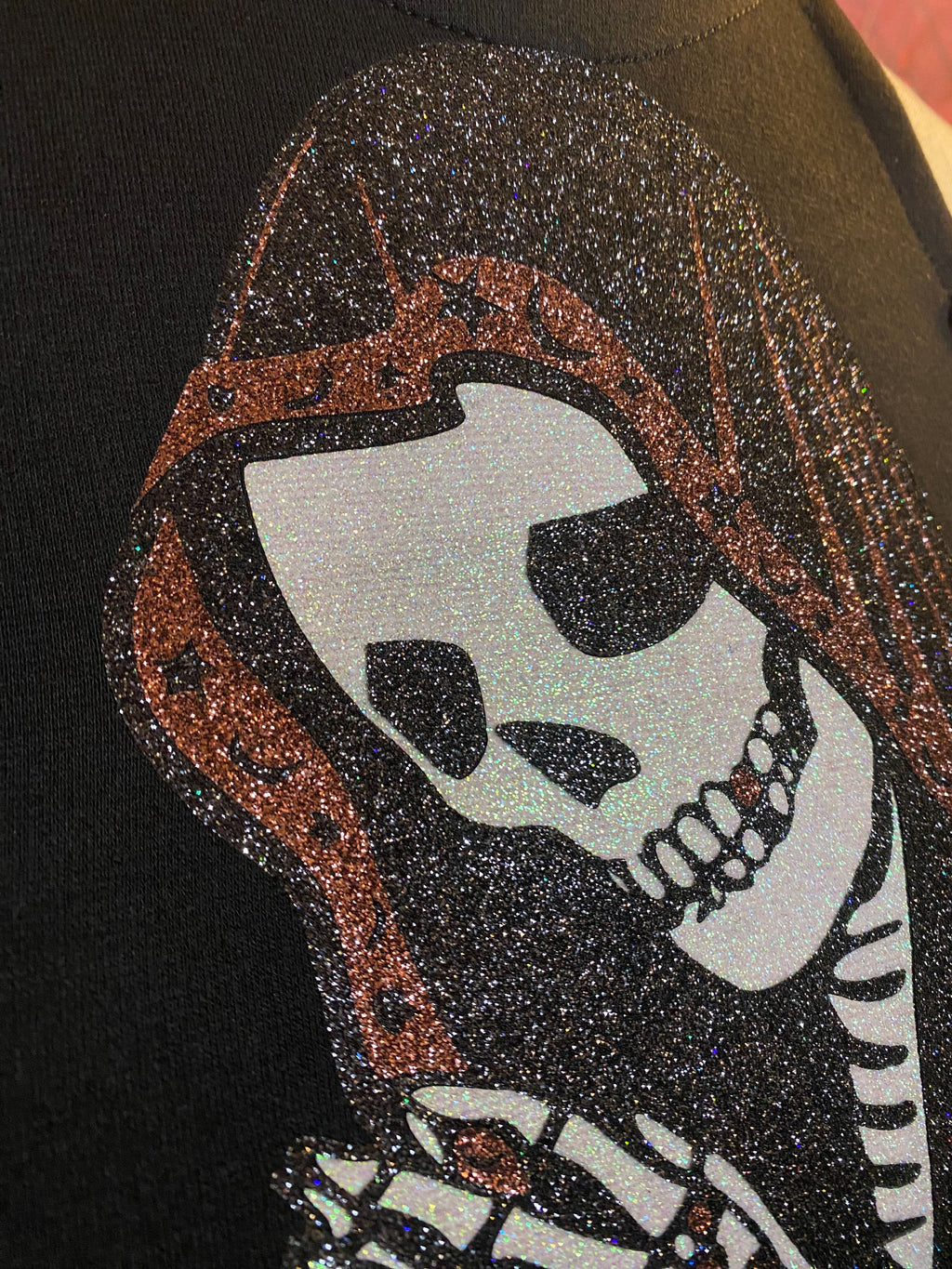 LA SANTA MUERTE BACKLESS CROPPED HALTER TOP