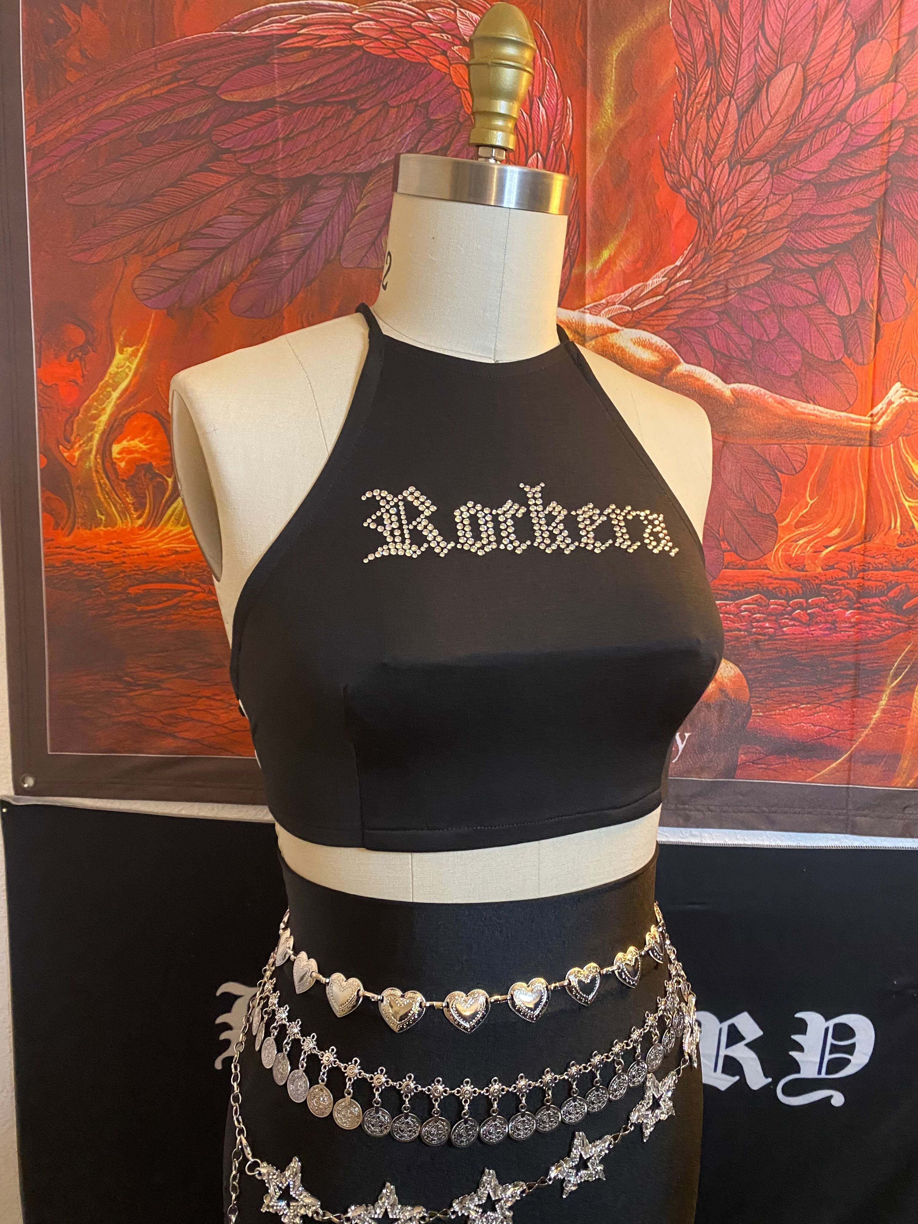 ROCKERA BACKLESS CROPPED HALTER TOP